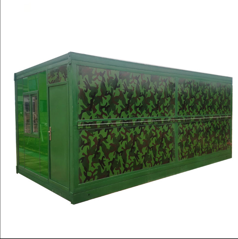 Prefab Portable Modular House Container Công trường thép Container văn phòng cho cắm trại quân đội