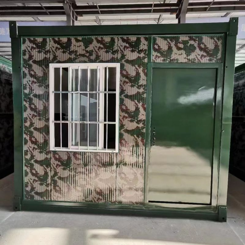 Prefab Portable Modular House Container Công trường thép Container văn phòng cho cắm trại quân đội