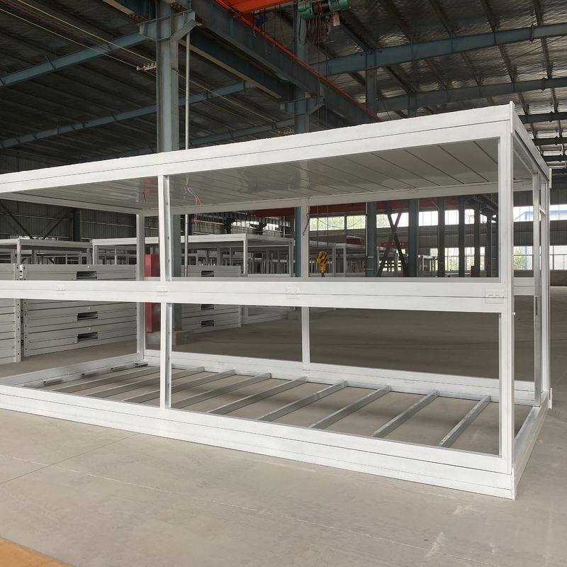 Văn phòng Prefab có thể gập lại Nhà container có thể mở rộng tiền chế Thép màu