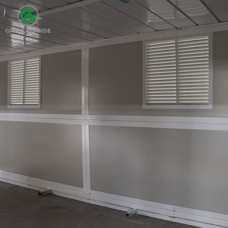 Nhà ở tạm thời Cắm trại Prefab Folding Container House Single Side Wall Double Door
