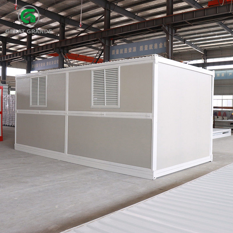 Nhà ở tạm thời Cắm trại Prefab Folding Container House Single Side Wall Double Door