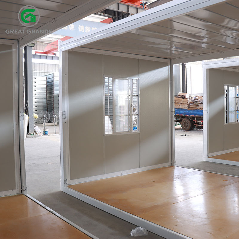 Nhà tiền chế gấp Container Nhà tường phía trước Cửa đôi Cửa thép chống trộm