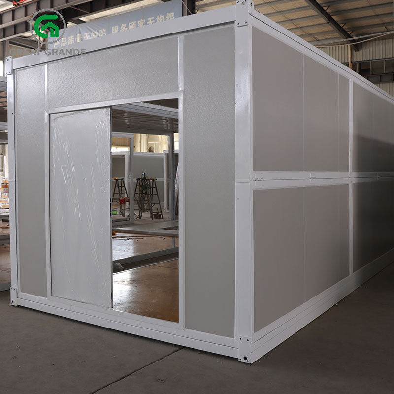 Nhà tiền chế gấp Container Nhà tường phía trước Cửa đôi Cửa thép chống trộm