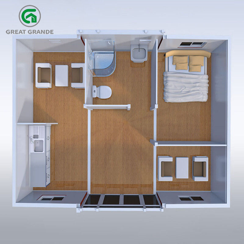 Nhà container có thể mở rộng 20ft rỗng Townho 3 trong một mô-đun để bán cho Dakar