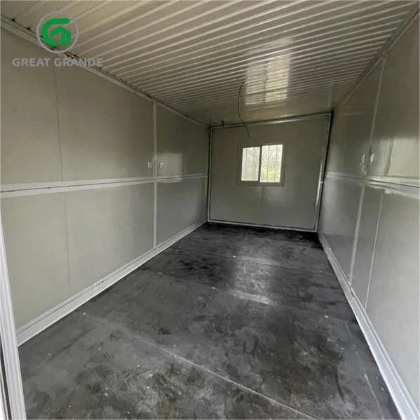 Nhà chứa gấp Prefab tùy chỉnh Cửa thủy tinh thép Bức tường màu nâu có sẵn cho thuê