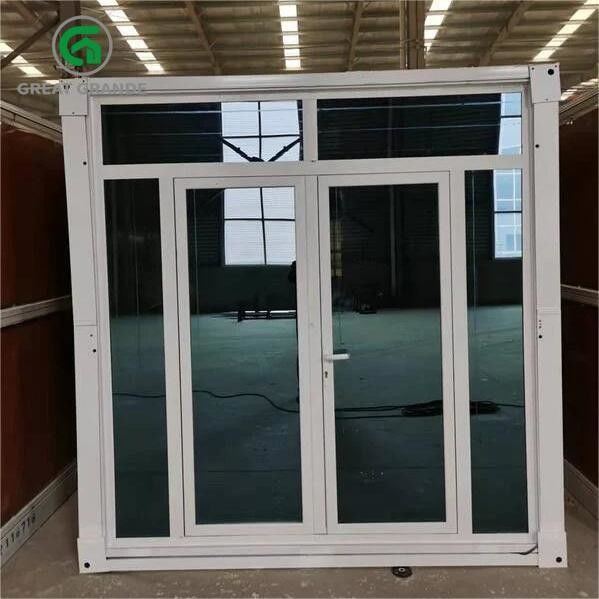 Nhà chứa gấp Prefab tùy chỉnh Cửa thủy tinh thép Bức tường màu nâu có sẵn cho thuê
