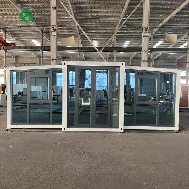 20ft gấp nhà nhỏ nhà sản xuất cửa kính nâu mười phút xây dựng khung thép kẽm