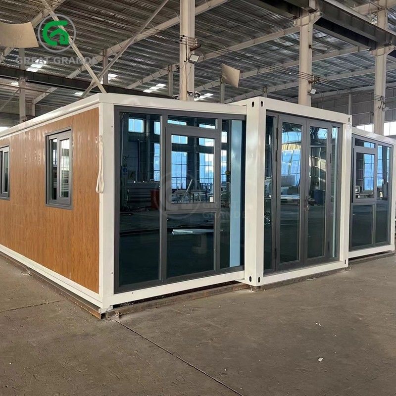 20ft gấp nhà nhỏ nhà sản xuất cửa kính nâu mười phút xây dựng khung thép kẽm