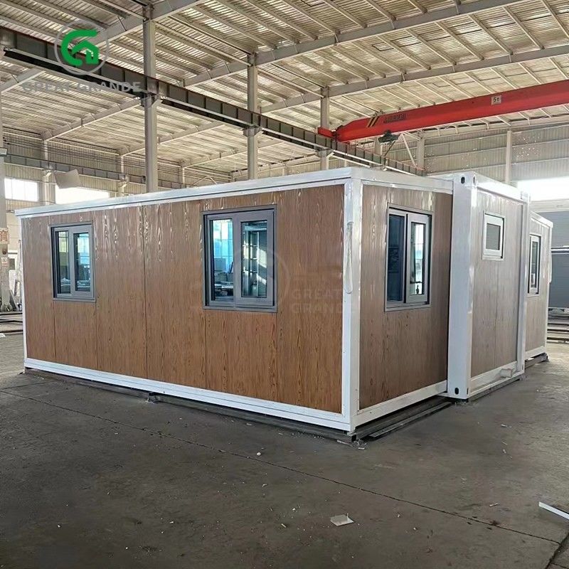 20ft gấp nhà nhỏ nhà sản xuất cửa kính nâu mười phút xây dựng khung thép kẽm