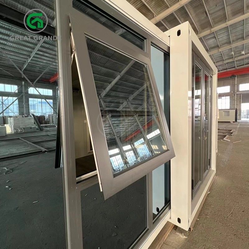 20ft gấp nhà nhỏ nhà sản xuất cửa kính nâu mười phút xây dựng khung thép kẽm