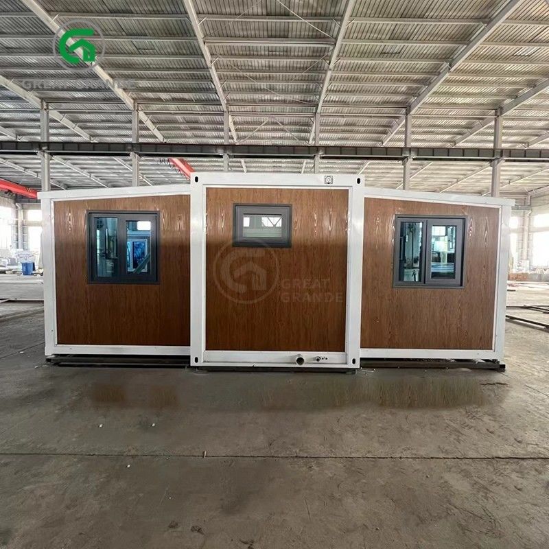 20ft gấp nhà nhỏ nhà sản xuất cửa kính nâu mười phút xây dựng khung thép kẽm