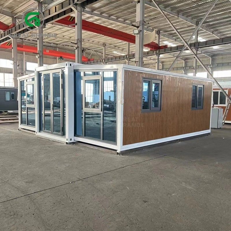 20ft gấp nhà nhỏ nhà sản xuất cửa kính nâu mười phút xây dựng khung thép kẽm