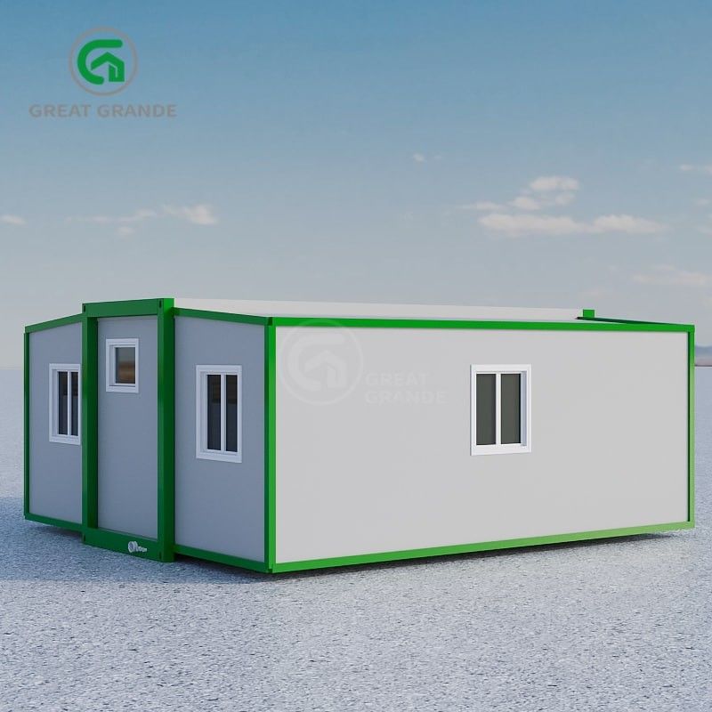 Nhà chế tạo sẵn linh hoạt có thể mở rộng với khung cấu trúc thép và tấm sandwich tổng hợp